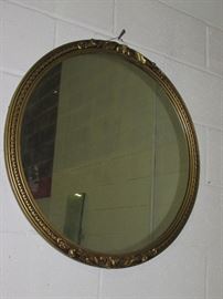 Round gold gilt frame mirror