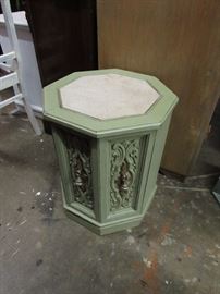 Marble top side table with two doors