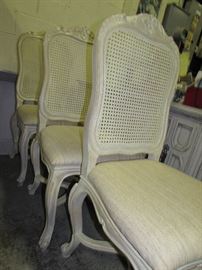 Set of 4 cane back French dining chairs