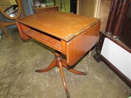 Drop leaf telephone table with one shelf