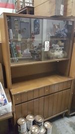mid century modern step back hutch