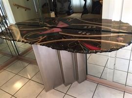 Contemporary table, signed by artist