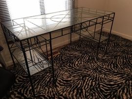 Metal & Glass desk; great condition