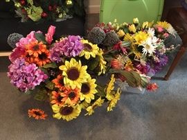 Plastic Flowers abound (great for outdoors)