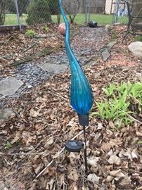 Glass garden sculpture