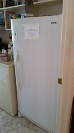 2009 Kenmore upright standing household freezer, white in color. Freezer in good working condition. Frost free, energy star.