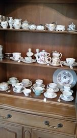 Collection of cups and saucers and other vintage pieces. 