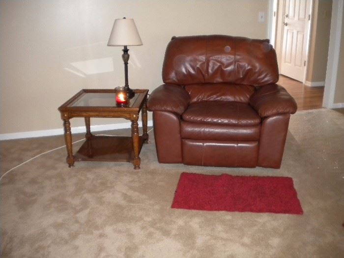 Faux 3 piece living room set Loveseat w/dual recliner and 2 matching rocking swivel chairs