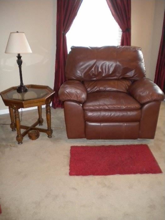 Faux 3 piece living room set Loveseat w/dual recliner and 2 matching rocking swivel chairs