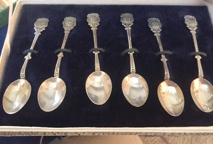 Set of 6 Sterling demitasse spoons in original box