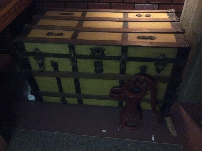 Cool antique chest and water pump