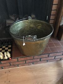 Fabulous Antique heavy brass large cauldron