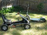 Kettle car and Razor electric scooter