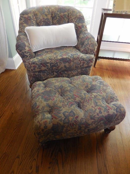 Over Stuffed Arm Chair with Ottoman
