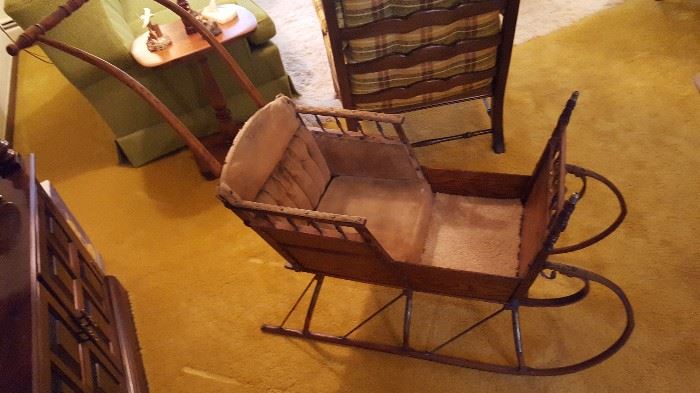 Antique Sled Baby Sleigh
