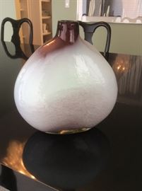 Blown art glass vase