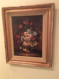 Signed floral painting