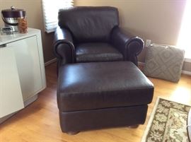 Brand new leather reading chair and ottoman
