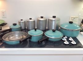Vintage Club cookware, vintage spun aluminum canister set