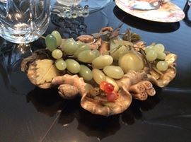 Vintage jade fruit and bowl