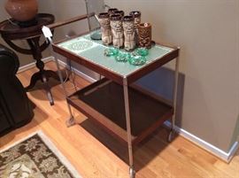 Vintage bar cart, with Salton electric hot plate top