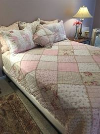 Lovely queen quilted bedding ensemble 