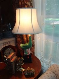 Chinese goose lamp and silk shade