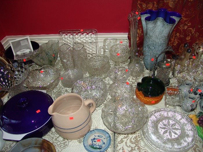 Sandwich glass and misc glass ware