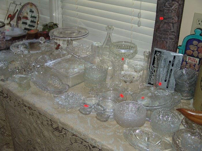 Large assortment of crystal glass ware