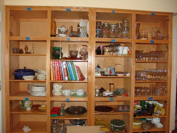 Cabinet filled with glassware