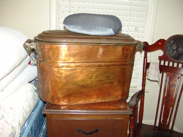 Antique copper boiler