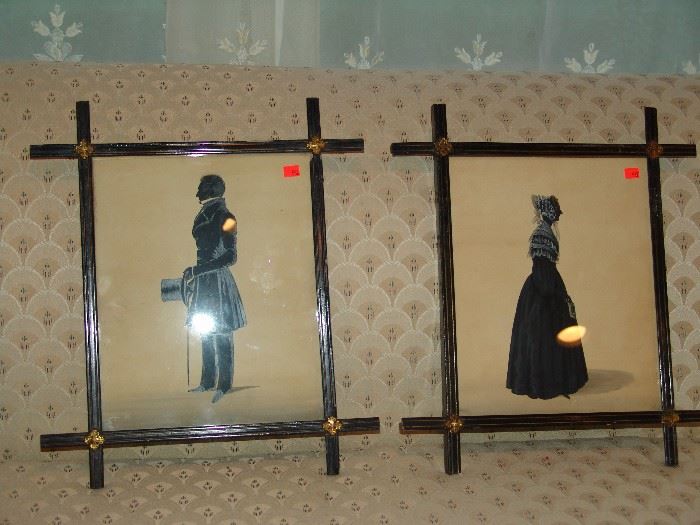 Pair antique framed Silouehettes