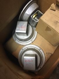 Vintage 1960s and 1970s speakers brand-new in the boxes. All of them say made in Denmark some are HH – Scott.