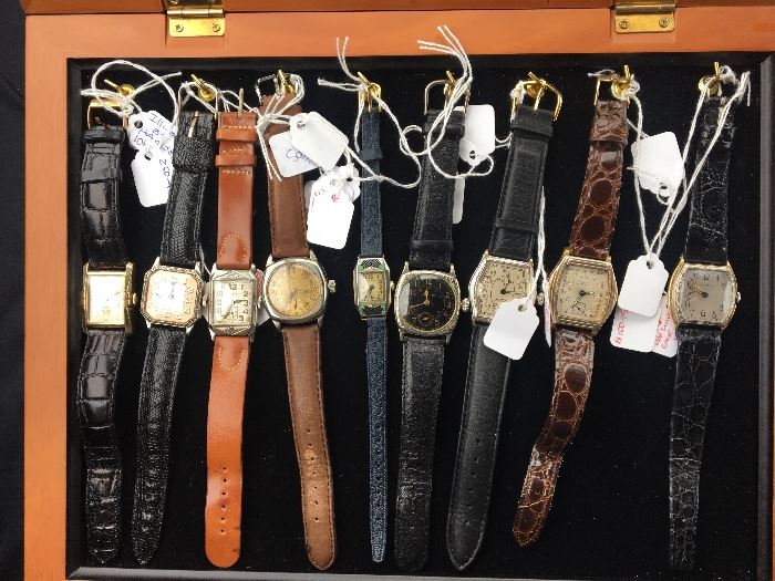 Large vintage Men's wristwatch collection, Hamilton, Illinois, Longines & more!!