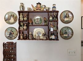 Toby jugs, souvenir spoons, Items from England