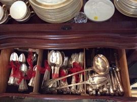 Antique silver Kings pattern flatware