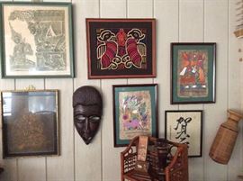 Molas, African, breadfruit, baskets etc