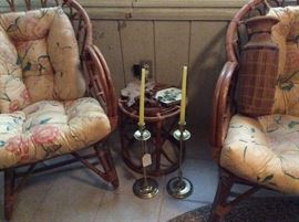 Tall antique brass candle sticks
