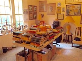 Bedroom with books & art