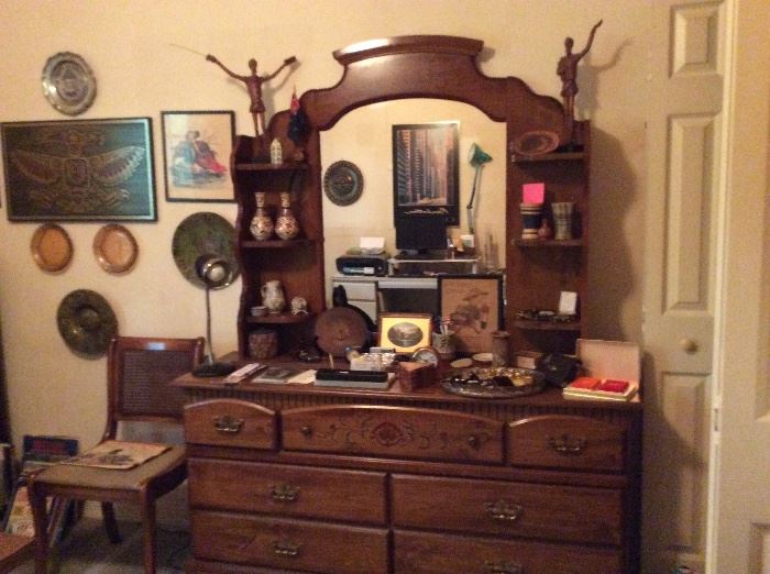 Dresser, items from travels