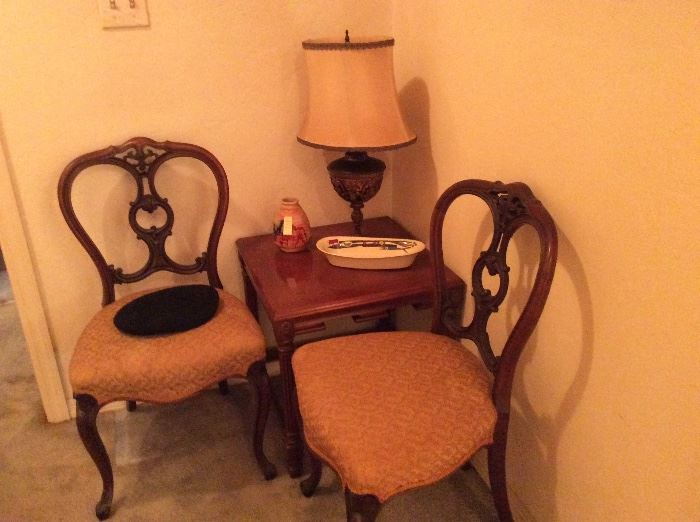 Pretty antique chairs & table