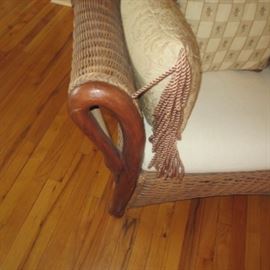 Pair of Pier 1 Wicker Chairs with Swan Arms