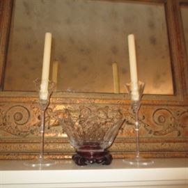 Cartier Bowl with matching candlesticks