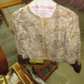 Vintage Kimono made into a dress with jacket with minks arm cuffs