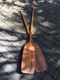 Vintage wood oars