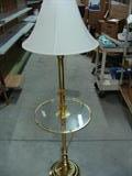 Brass Lamp with Glass Table