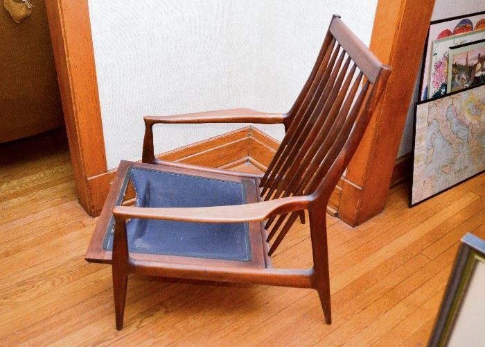 SOLD--Lot #106, Mid Century Teak Arm Chair, (29-3/4" W x 30" Deep x 36" H, Seat is 12" H without cushion), $350