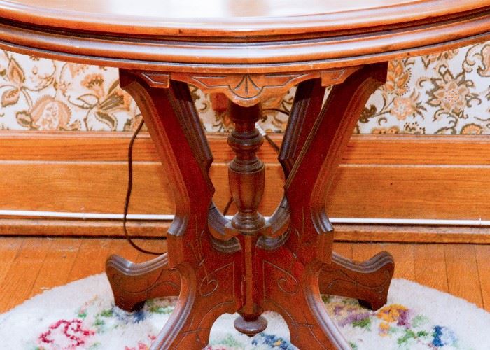 SOLD--Lot #115, Antique Victorian Parlor Table, (36" L x 28" W  x 28-1/2" H), $150
