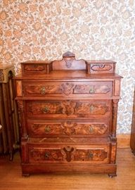 BUY IT NOW!  Lot #121, Antique Gentleman's 4-Drawer Chest / Dresser, (39" L x 19-1/2" W x 49-1/2" H), $400