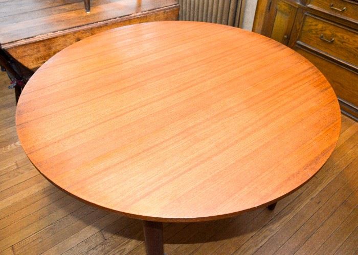 BUY IT NOW!  Lot #128, Danish Modern Round Dining Table, (Approx. 41-3/4" Dia. x 29" H), $175